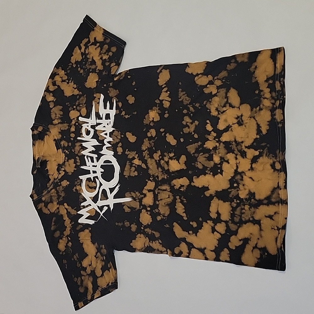 My Chemical Romance Shirt Small Black Bleach Tie Dye Band Emo Punk Tee Unisex - Picture 9 of 9